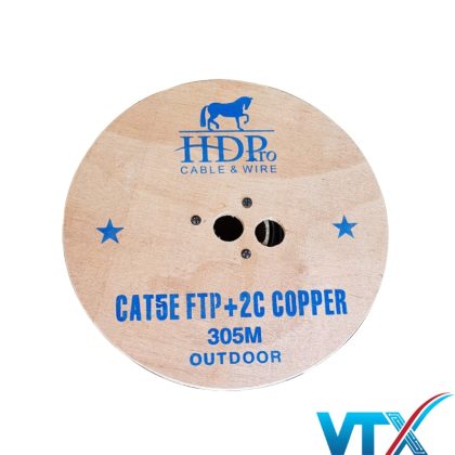 Cáp mạng cat5e FTP + 2C HDPRO Outdoor lõi Đồng