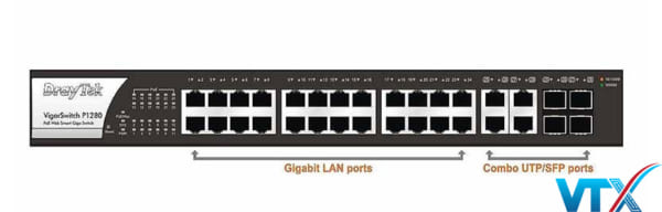 Switch mạng PoE DrayTek VigorSwitch P1280