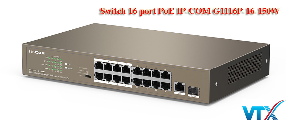 Switch mạng PoE IP-COM G1116P-16-150W