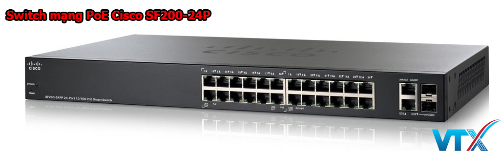 Switch mạng PoE Cisco SF200-24P