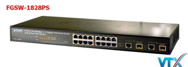 Switch mạng PoE PLANET FGSW-1828PS