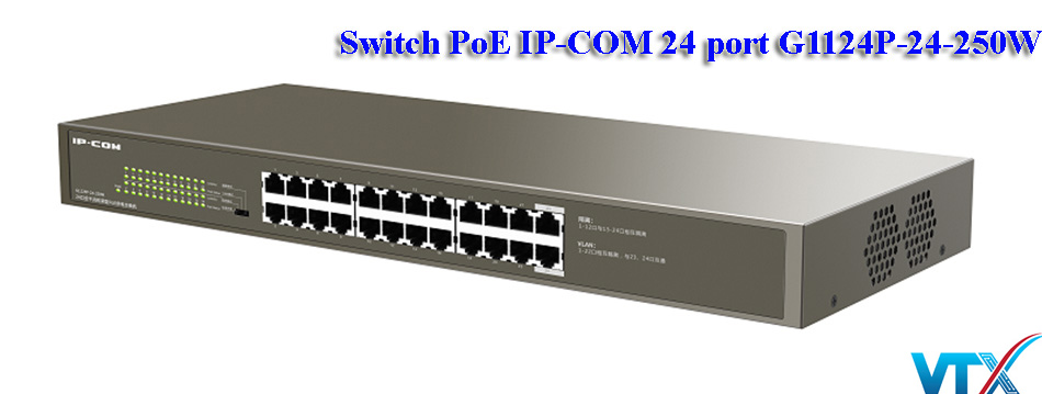 Switch mạng PoE IP-COM 24 port G1124P-24-250W