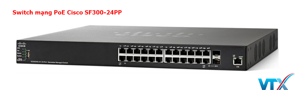 Switch mạng PoE Cisco SF300-24PP