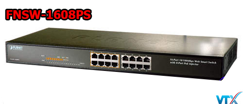 Switch mạng PoE PLANET FNSW-1608PS