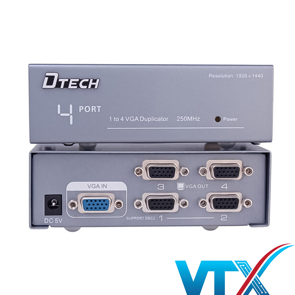 Bộ chia VGA 1 to 4 port DTech DT7254