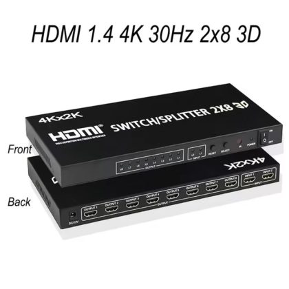Bộ gộp chia HDMI Splitter 2×8 2 vào 8 ra