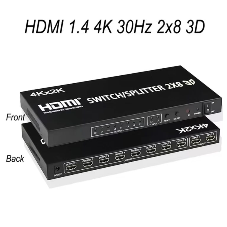 Bộ gộp chia HDMI Splitter 2×8 2 vào 8 ra