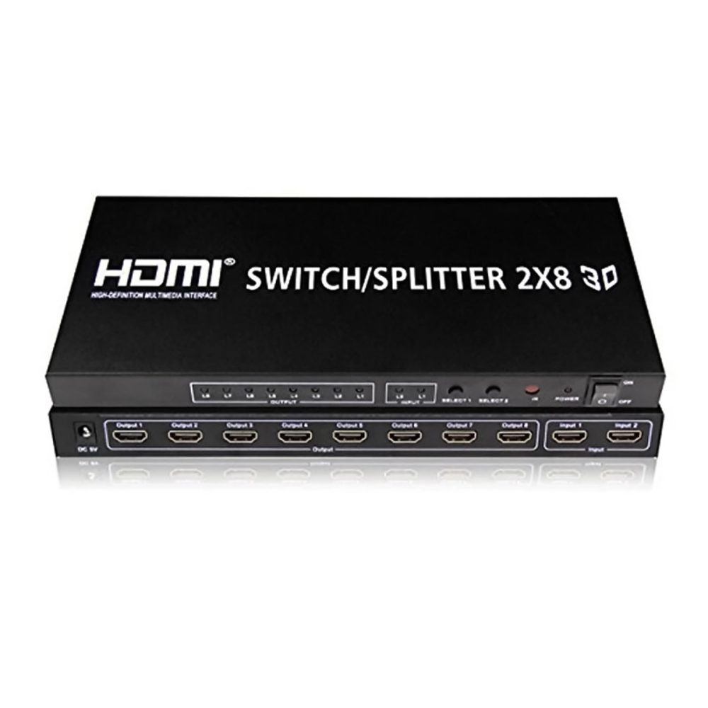 Bộ gộp chia HDMI Splitter 2×8 2 vào 8 ra