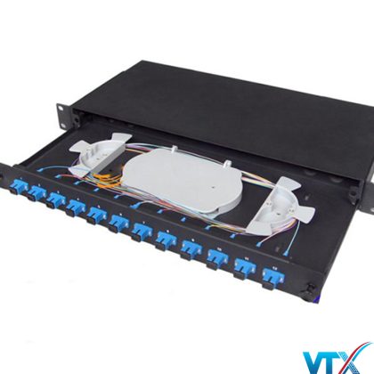 Hộp phối quang ODF 12FO lắp rack đầy đủ phụ kiện
