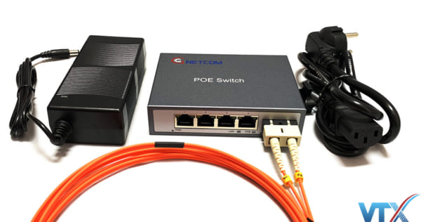 Switch quang PoE 4 LAN +1 port SC