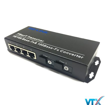 Switch quang Holink 2 cổng SC+ 4 cổng RJ45 10/100Mbps