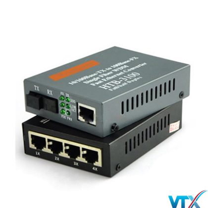 Converter Quang Netlink 1 sợi ra 4 cổng LAN 10/100Mbps