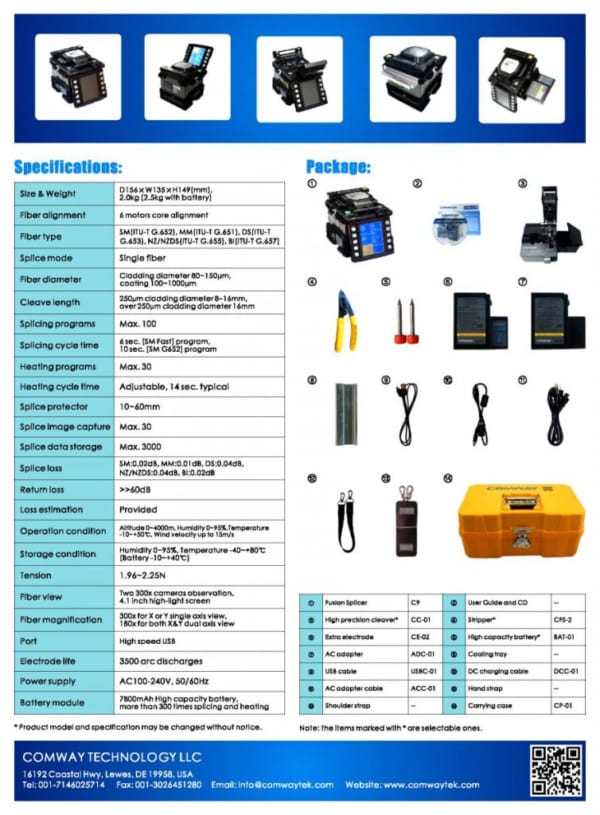 Máy hàn cáp quang Comway C9