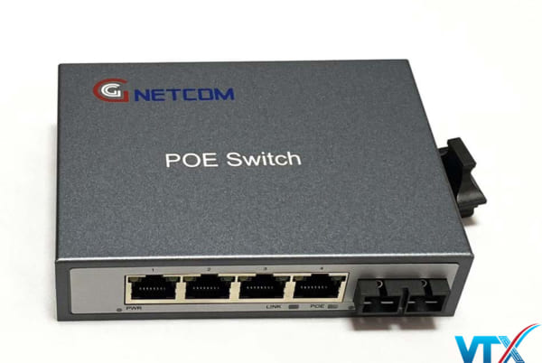Switch quang PoE 4 LAN +1 port SC
