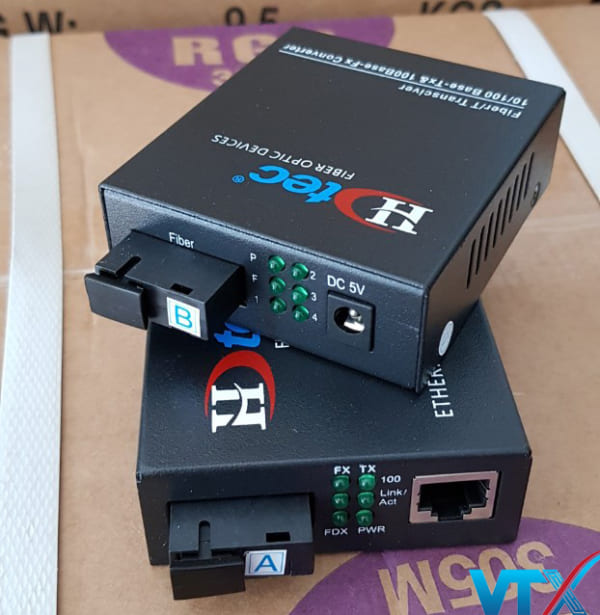 Converter quang A/B ra 2 cổng RJ45 100M