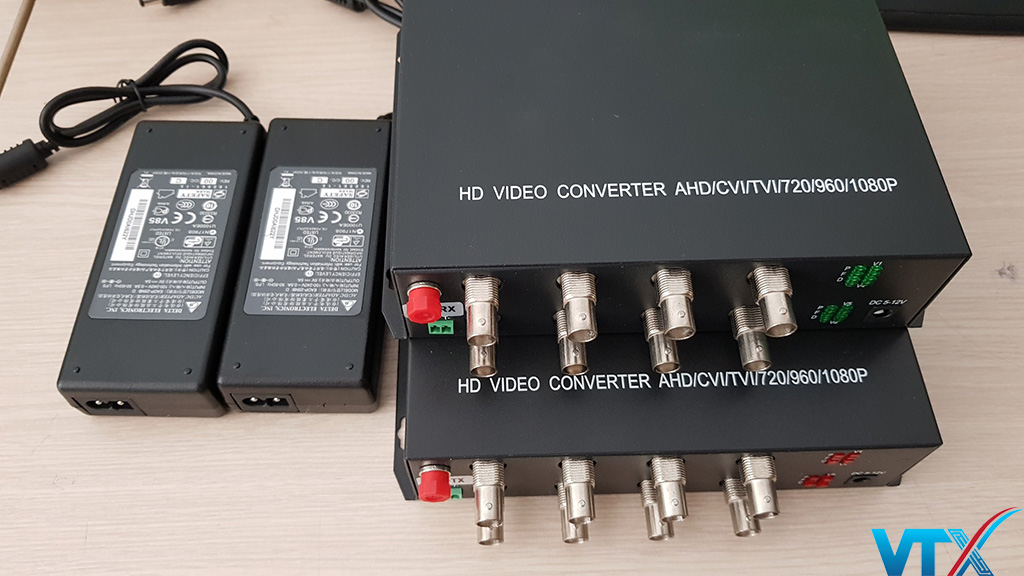 Media converter quang 8 port 1080p rs485 hdtec 