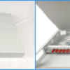 Hộp phối quang ODF 24FO chuẩn ST (tròn gài) loại lắp rack, vỏ sắt sơn tĩnh điện màu trắng, dây hàn tùy chọn SM hoặc MM