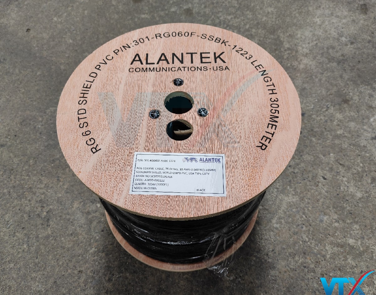 Cáp đồng trục Alantek RG6 Có dầu 301-RG060F-SSBK-1223