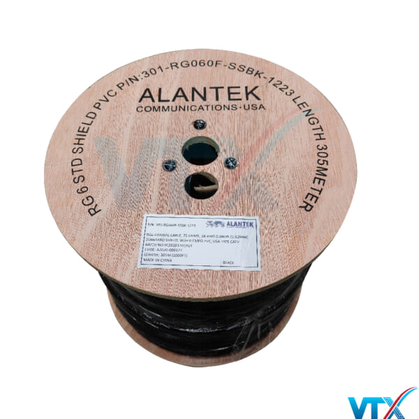 Cáp đồng trục Alantek RG6 Có dầu 301-RG060F-SSBK-1223
