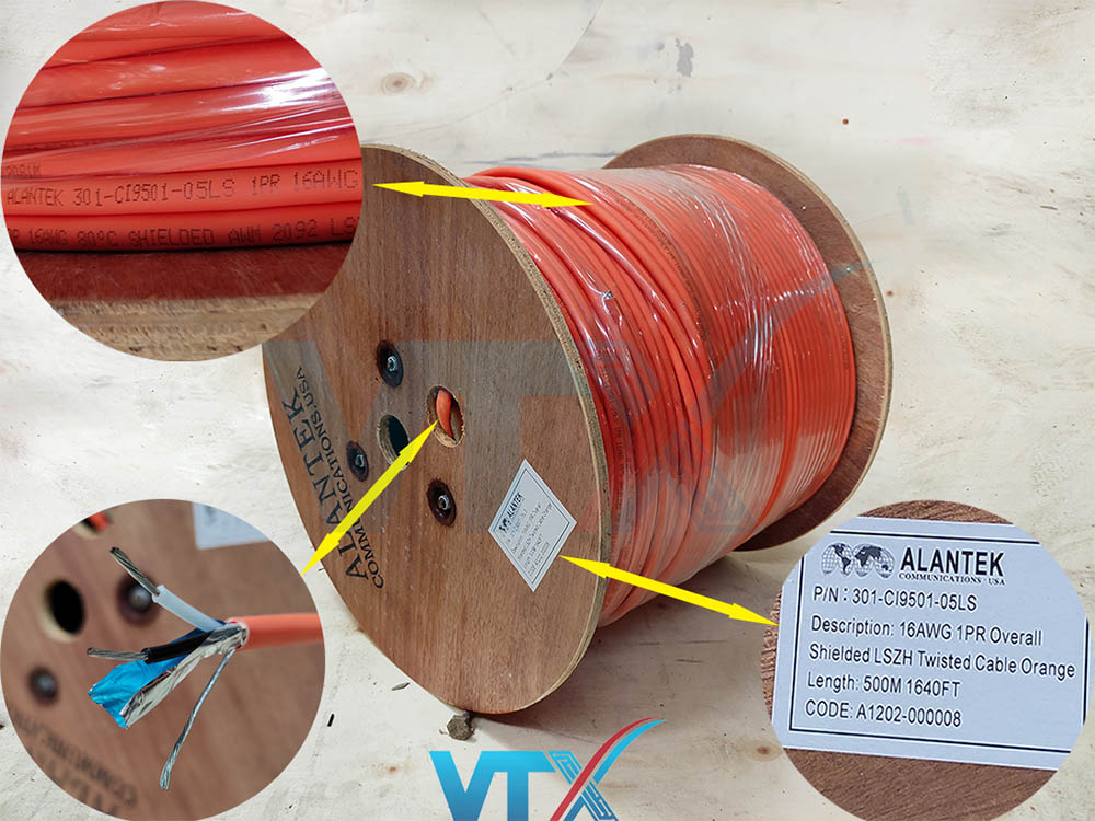 Cáp điều khiển Alantek chống cháy 16AWG 1Pair