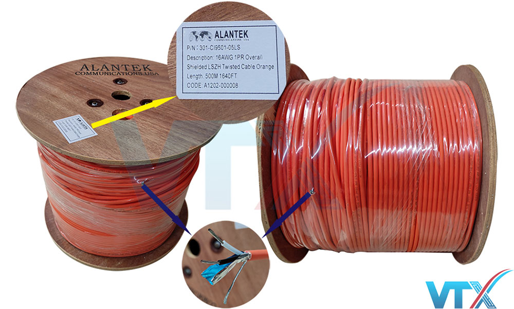 Cáp điều khiển Alantek chống cháy 16AWG 1Pair