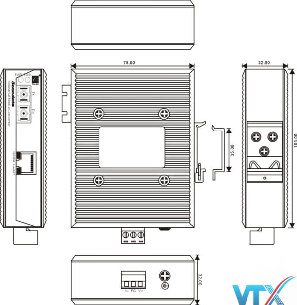 Converter quang công nghiệp 3Onedata Model IMC101-1F