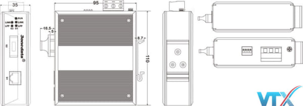 Converter quang công nghiệp 3Onedata IMC101GT