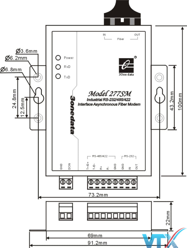Bộ chuyển đổi 3onedata RS232 Model 277S