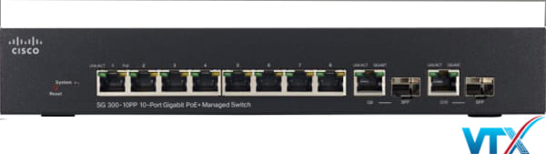 Switch chia mạng PoE Cisco SG300-10PP
