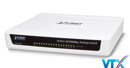 Switch chia mạng PLANET 16-port FSD-1606 10/100Mbps Fast Ethernet