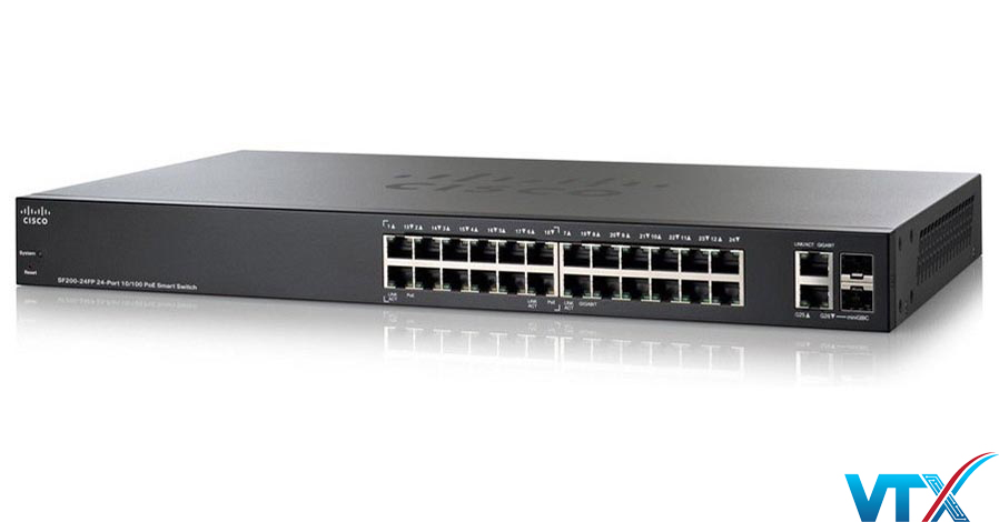 Switch chia mạng Cisco 24Port SF200-24