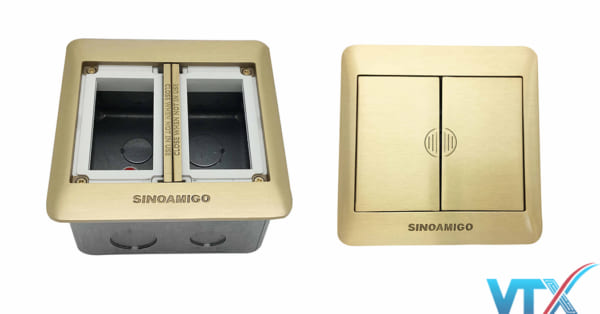 Ổ cắm âm sàn Sino Amigo màu đồng SFP-2B