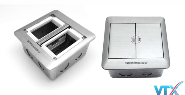 Ổ cắm âm sàn Sino Amigo màu bạc SFP-2L