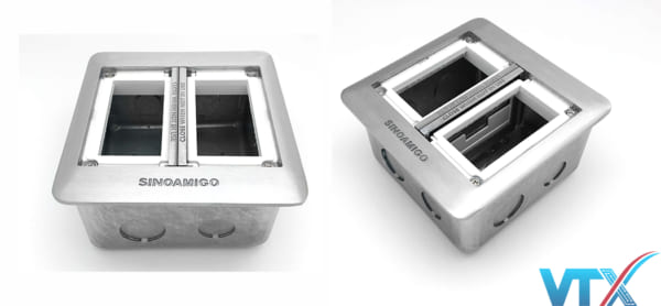 Ổ cắm âm sàn Sino Amigo màu bạc SFP-2L