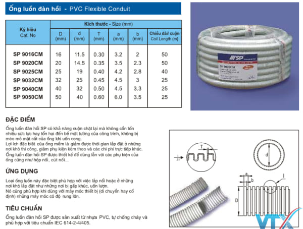 Ống ruột gà Sino Vanlock SP D16-SP9016CM