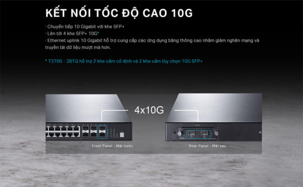 Switch Quản Lý JetStream L3 Stackable 28 port Gigabit | PN: T3700G-28TQ