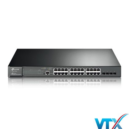 Switch Quản Lý JetStream L2 24 port Gigabit PoE+4 SFP TP-Link | PN: T2600G-28MPS (TL-SG3424P)