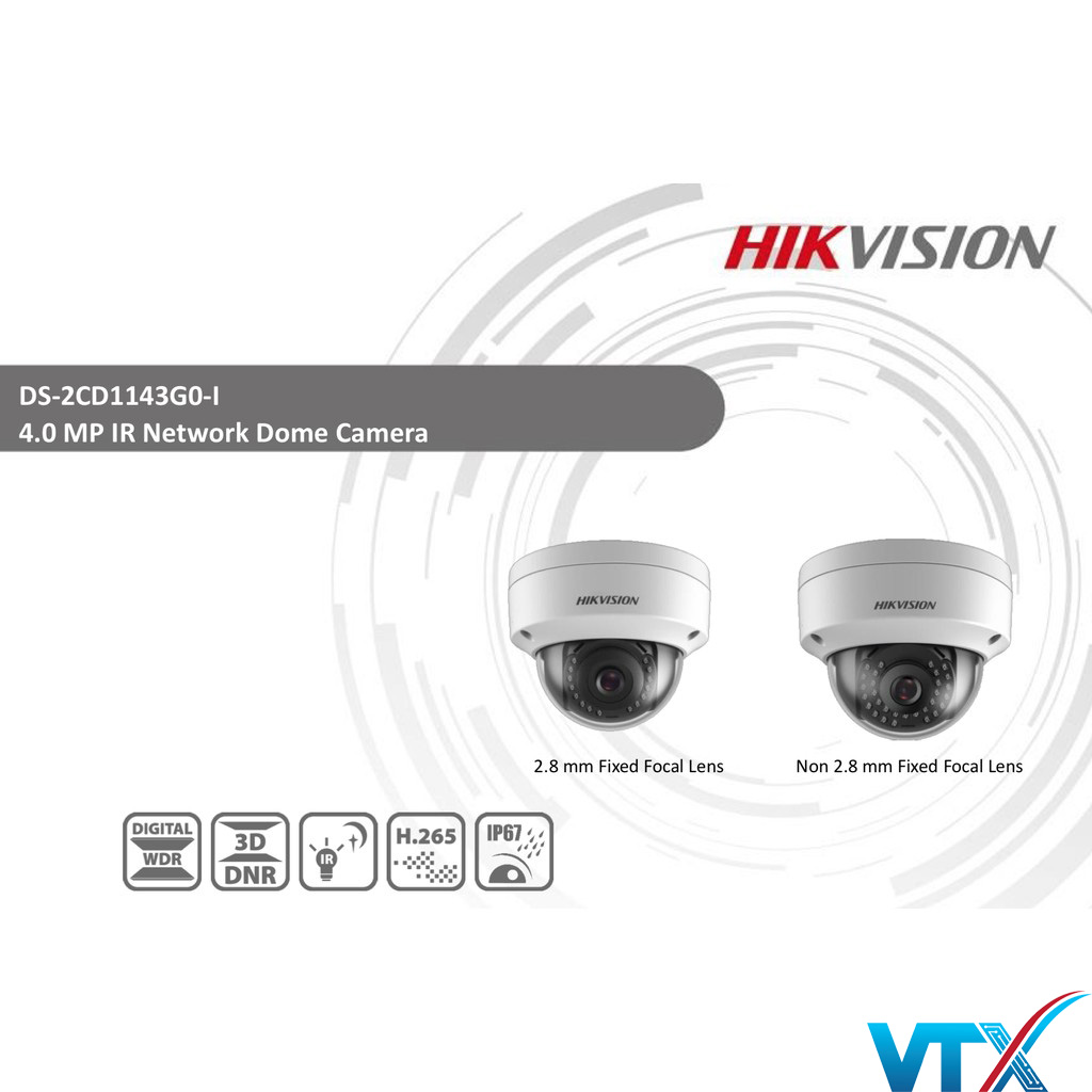 Camera IP Dome 4MP HIKVISON DS-2CD1143G0-I