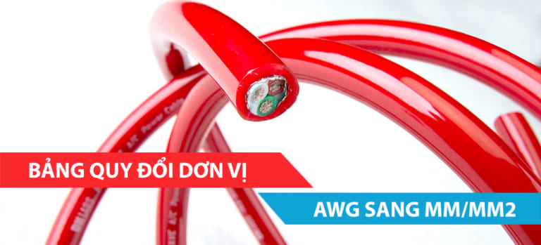 Bảng quy đổi đơn vị AWG sang mm/mm2