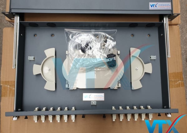 Hộp phối quang ODF Alantek 24 FO lắp rack khay trượt