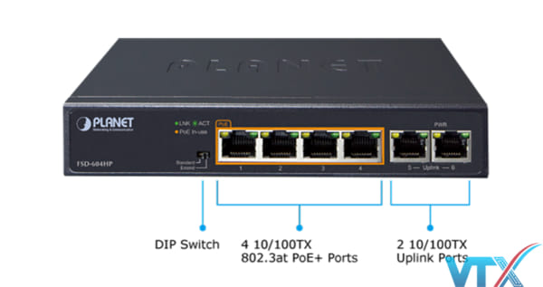 Switch chia mạng PLANET FSD-604HP
