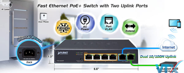 Switch chia mạng PLANET FSD-604HP