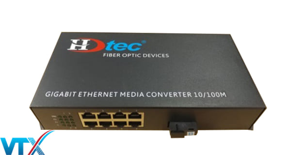 Bộ chuyển đổi quang sang RJ11/RJ12 HDTec 4 Port + 1 Port RJ45 10/100Mbps