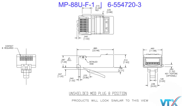 Hạt mạng COMMSCOPE/AMP Cat5 chính hãng – PN: 6-554720-3