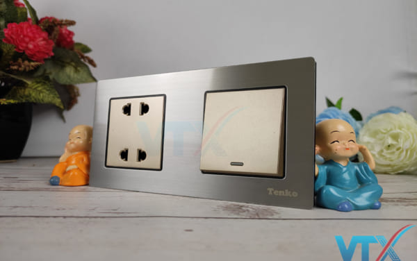 Ổ cắm công tắc âm tường 2 Module Tenko TK-HT2N
