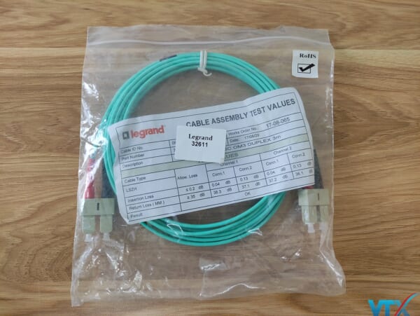 Dây nhảy quang Legrand MM OM3 SC-SC Duplex 1m | PN:32611