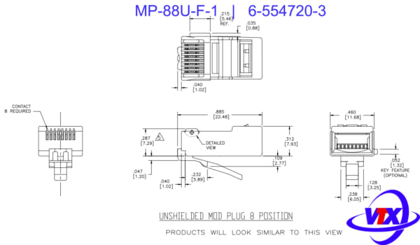 Hạt bấm mạng COMMSCOPE Cat5 – PN: 6-554720-3