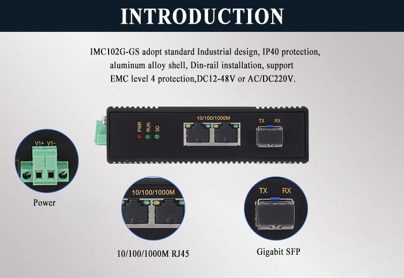 Converter quang công nghiệp Upcom PN: IMC102G-GS