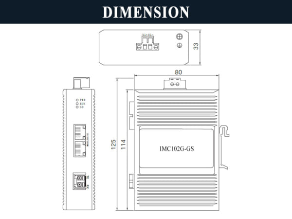 Converter quang công nghiệp Upcom PN: IMC102G-GS