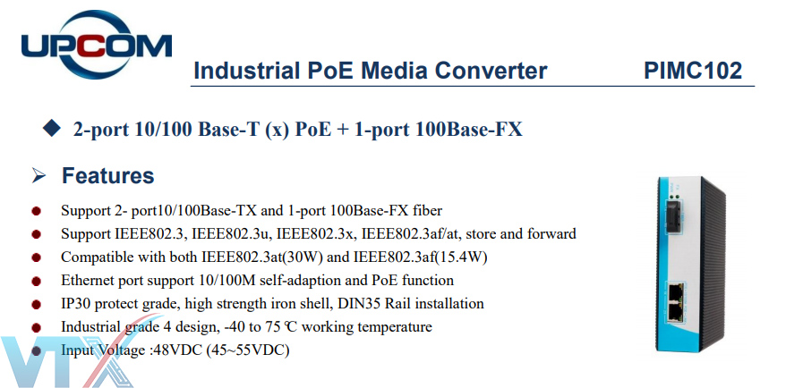 Converter công nghiệp PoE PIMC102 a